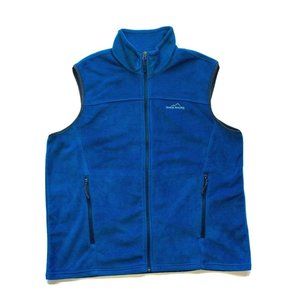 Eddie Bauer Full Zip Fleece Vest Sleeveless Jacket Zip Pockets‎ Blue XL NWOT